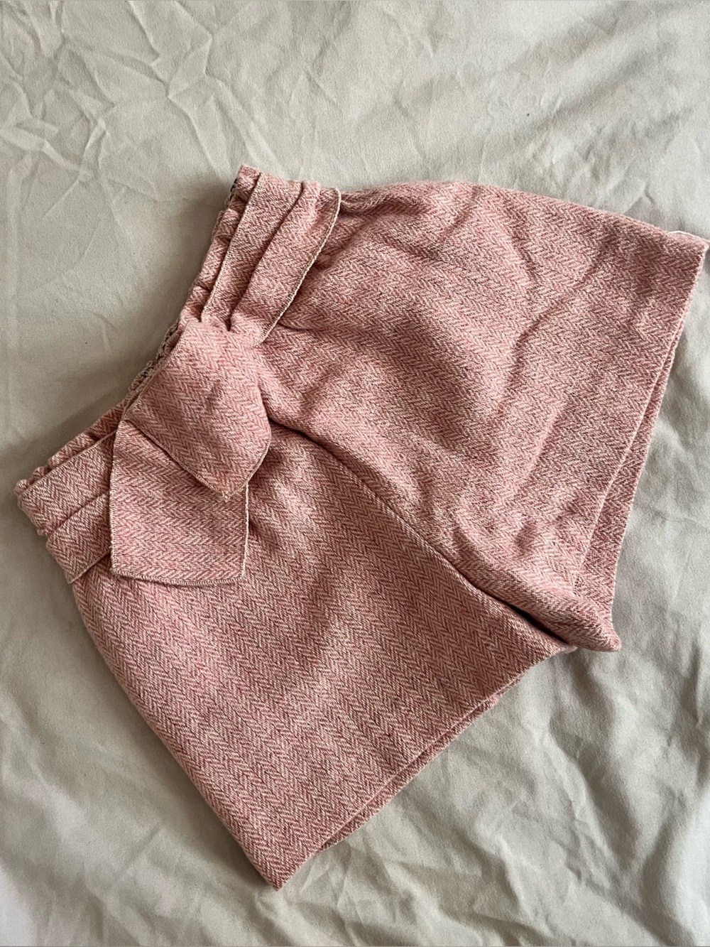 Zara Rose Pink High-Waist Textured Shorts